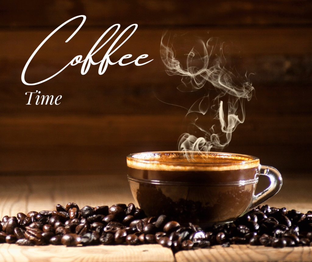 a cup of coffee with steam coming out of it